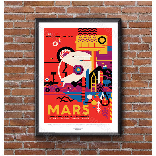 Mars Poster The Red Planet Vivid NASA Space Travel Poster nasa mars poster Great Gift idea Mars Colony, Office, man Image 3