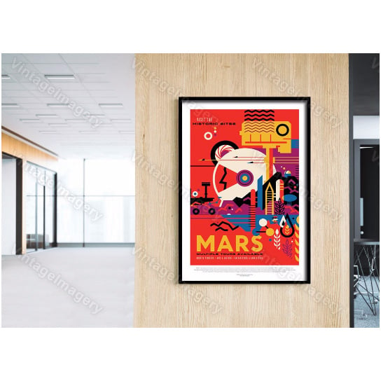 Mars Poster The Red Planet Vivid NASA Space Travel Poster nasa mars poster Great Gift idea Mars Colony, Office, man Image 4