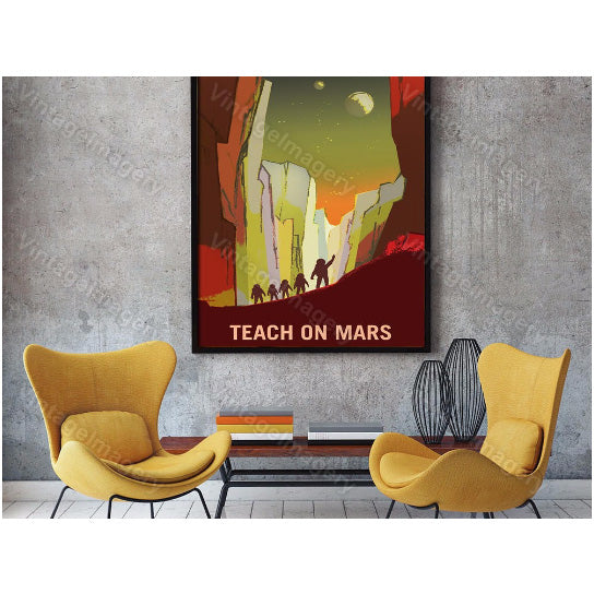 Teach on Mars ExoPlanet Vivid NASA Space Poster Space Art Great Gift idea for Teachers, Office, man cave, Classroom Wall Image 2