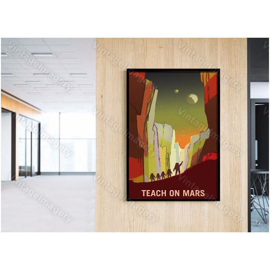 Teach on Mars ExoPlanet Vivid NASA Space Poster Space Art Great Gift idea for Teachers, Office, man cave, Classroom Wall Image 3