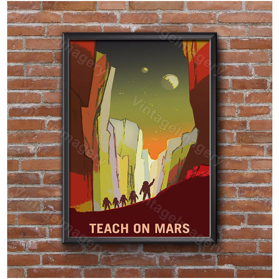 Teach on Mars ExoPlanet Vivid NASA Space Poster Space Art Great Gift idea for Teachers, Office, man cave, Classroom Wall Image 4