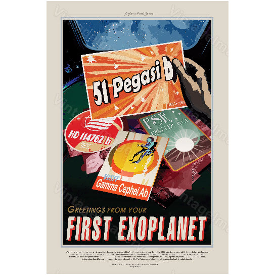 Greetings from your First ExoPlanet NASA Space Travel Poster VIVID Color Space Art Great Gift idea for Kids Room, Image 2