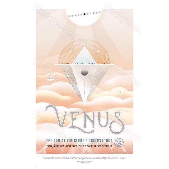 Venus cloud 9 ExoPlanet poster Space Art Print Great Gift idea for Kids Room Space Travel Poster Office, man cave Print, Image 2