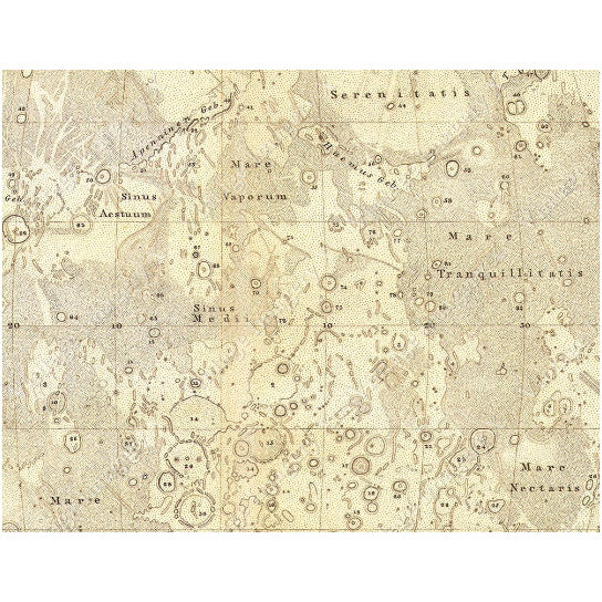 Moon map Large Vintage Historic Perthes 1880 Map Of The Moon Old Antique Lunar Map Restoration Hardware style Fine Art Image 2