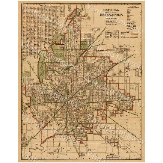 INDIANAPOLIS Map Print Old Antique Restoration Hardware Style Indianapolis Street Map Indy Map Fine Art Print Indiana Image 1