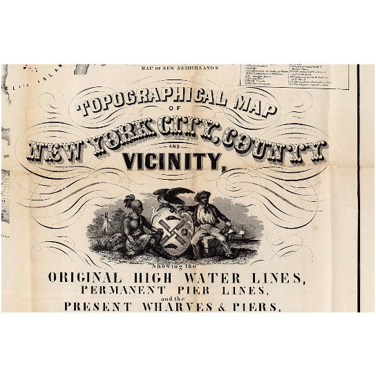 Old York map 1855 York City Map Old Antique Restoration Hardware Style Old Map of York Map of York Manhattan Map NYC Image 3