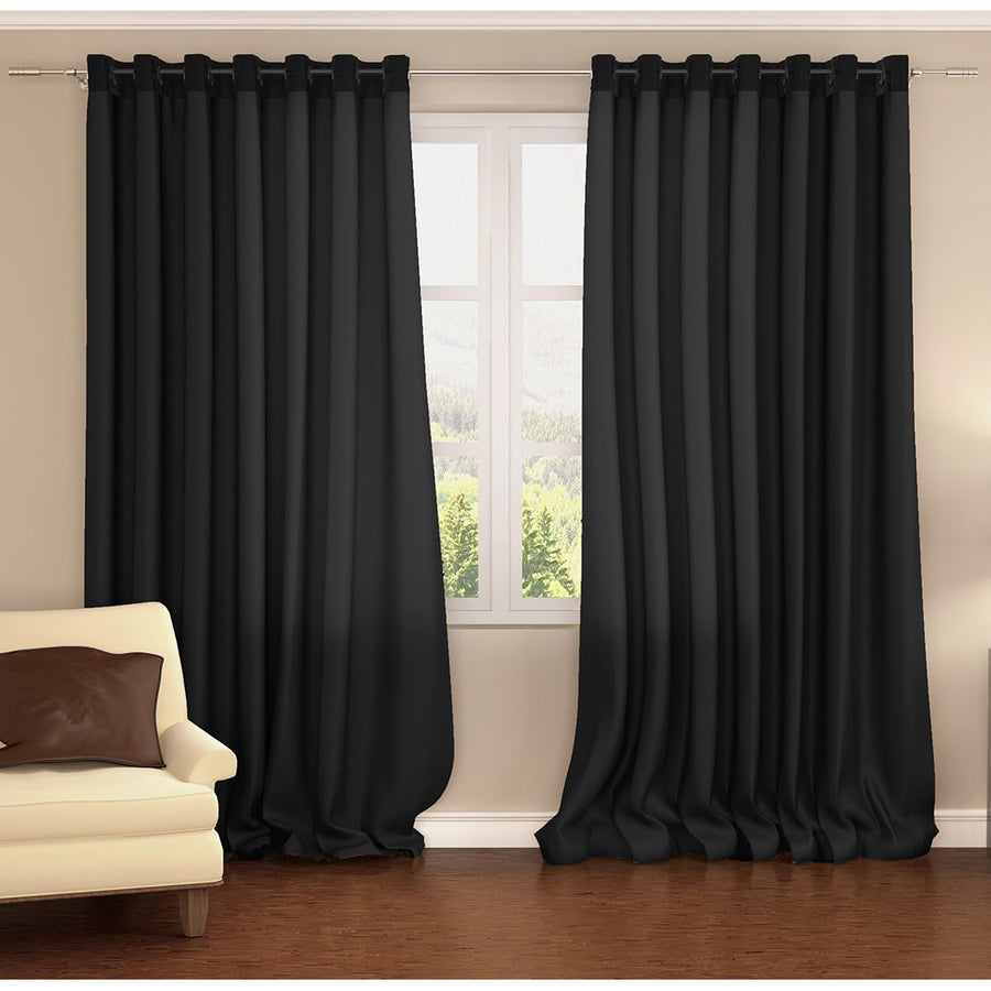 Energy Saving Blackout Curtains 2-Pack 54x84 Grommet Panels Gray Noise Reducing Image 1