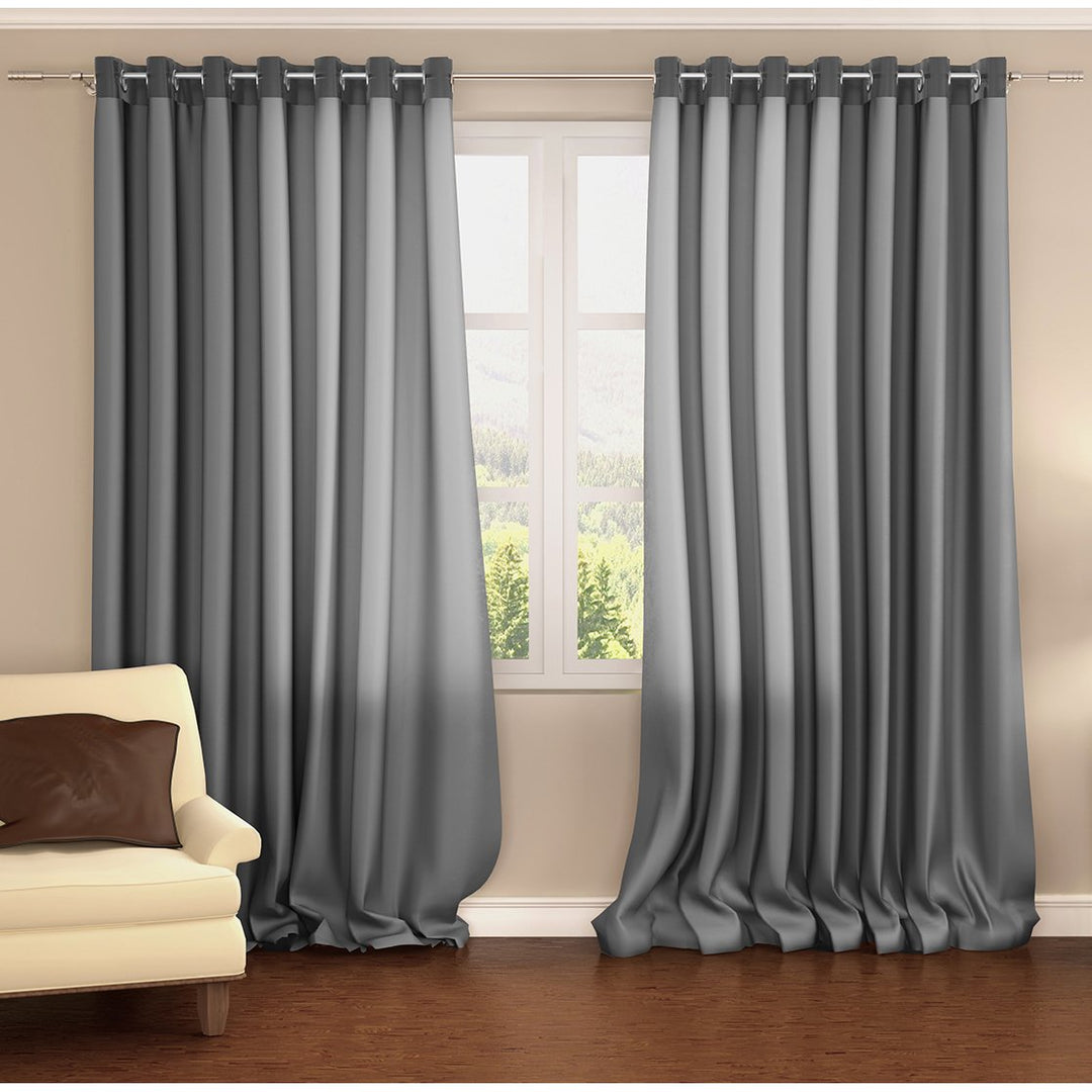 Energy Saving Blackout Curtains 2-Pack 54x84 Grommet Panels Gray Noise Reducing Image 7