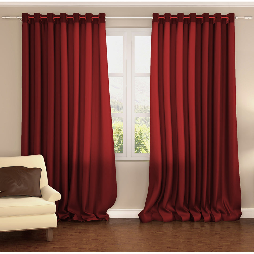 Energy Saving Blackout Curtains 2-Pack 54x84 Grommet Panels Gray Noise Reducing Image 2