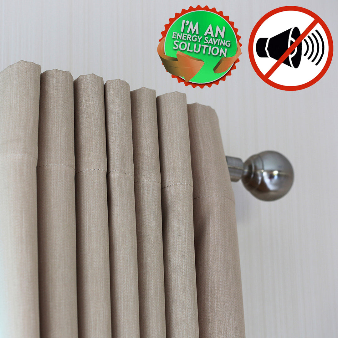 Energy Saving Blackout Curtains 2-Pack 54x84 Grommet Panels Gray Noise Reducing Image 9