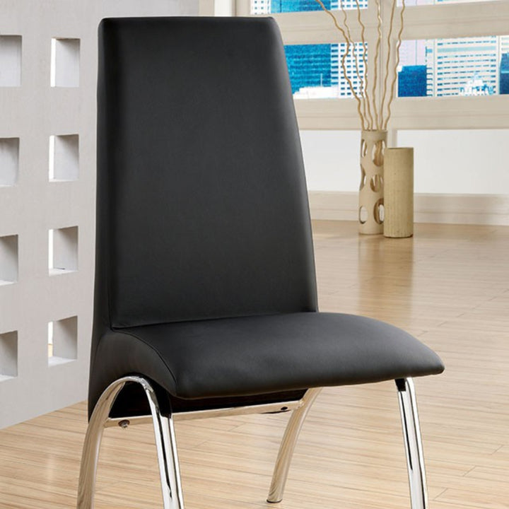 Glenview Contemporary Side Chair, Black Finish Set Of 2 - Saltoro Sherpi Image 1