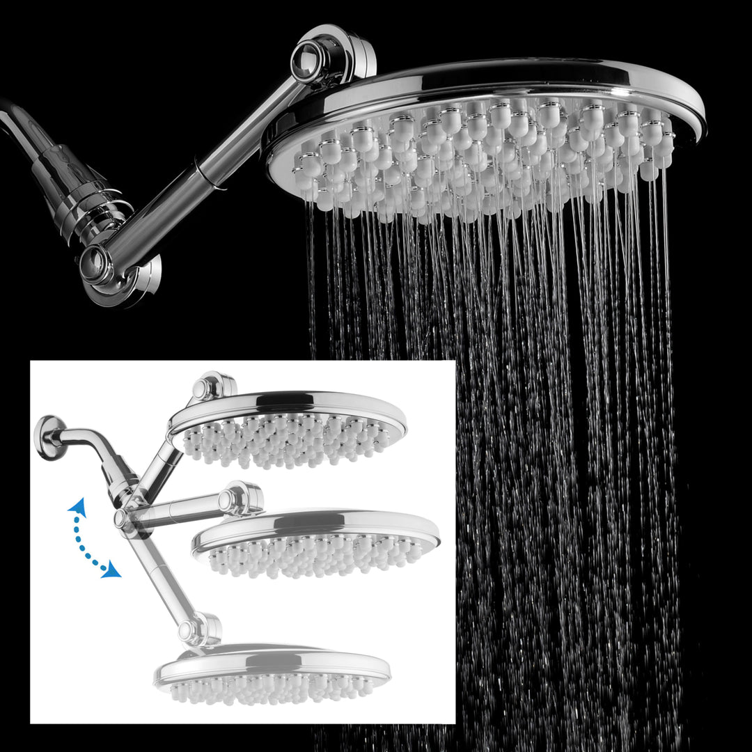 HotelSpa Adjustable Rainfall Shower Head Chrome 9 Inch High Pressure Model 1691 Image 1