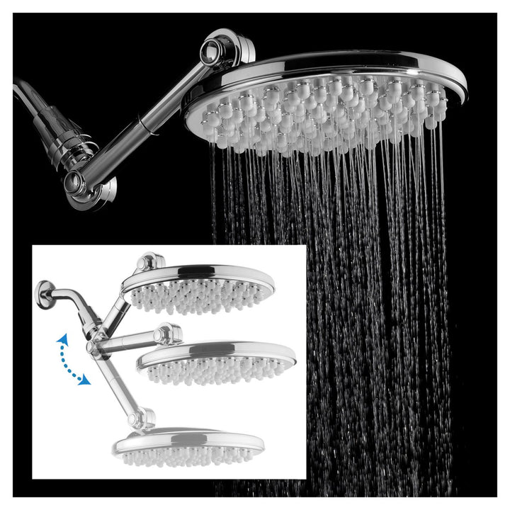 HotelSpa Adjustable Rainfall Shower Head Chrome 9 Inch High Pressure Model 1691 Image 9