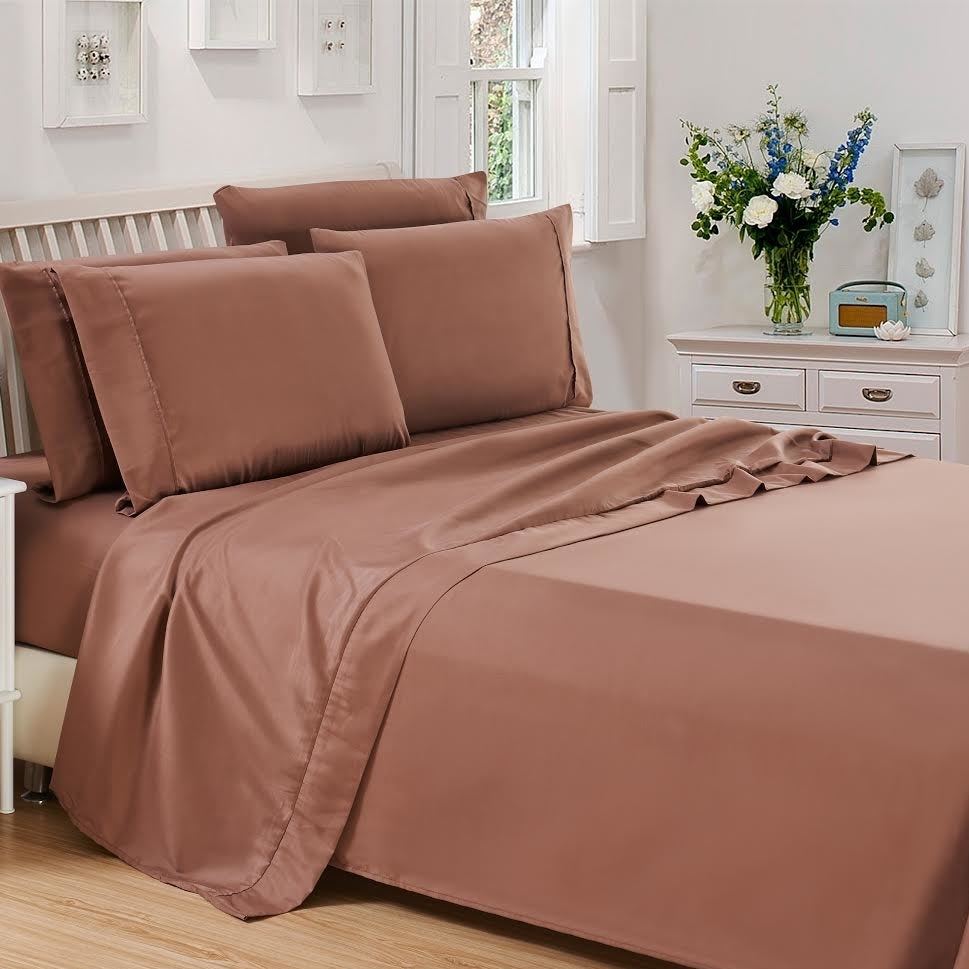 Lux Decor Collection 6-Piece Bed Sheet Set Premium Brushed Microfiber Anti-Wrinkle Deep Pockets Bedding Sheets Image 4