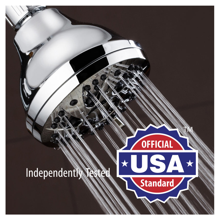 AquaDance 3.5 Inch Chrome Shower Head with 6 Settings Adjustable Model 3301 Image 1