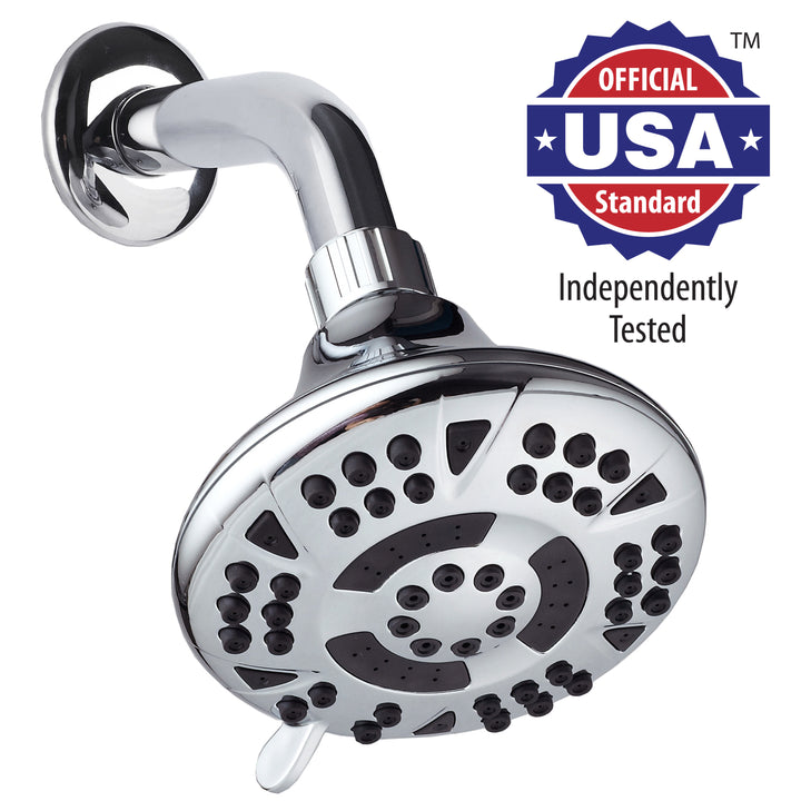 AquaDance 6-Setting 4.15 Inch Chrome Shower Head High Pressure Adjustable Jets Image 2