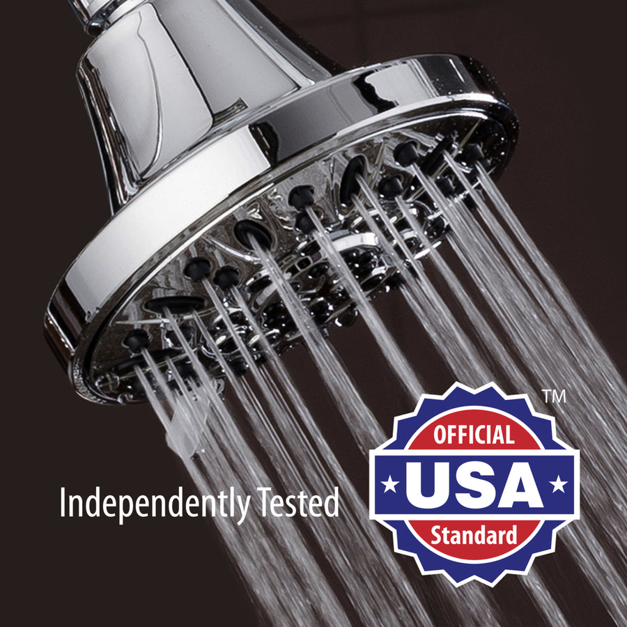 AquaDance 4 Inch Chrome Shower Head 6 Settings Adjustable Model 3305 Image 1