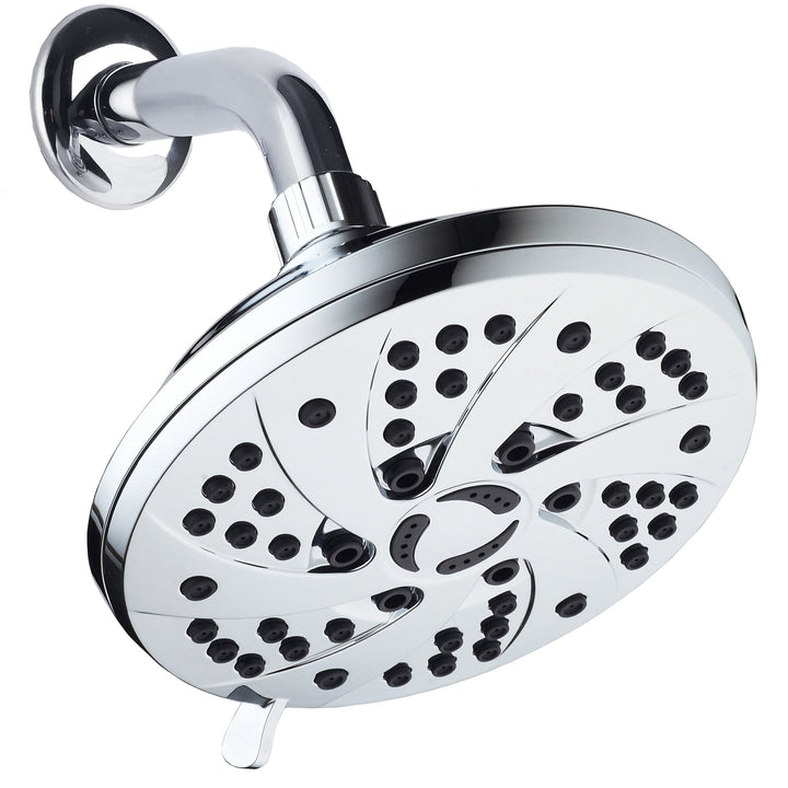 AquaDance 6 Inch Shower Head 6 Settings Chrome Adjustable Model 3307 Image 1