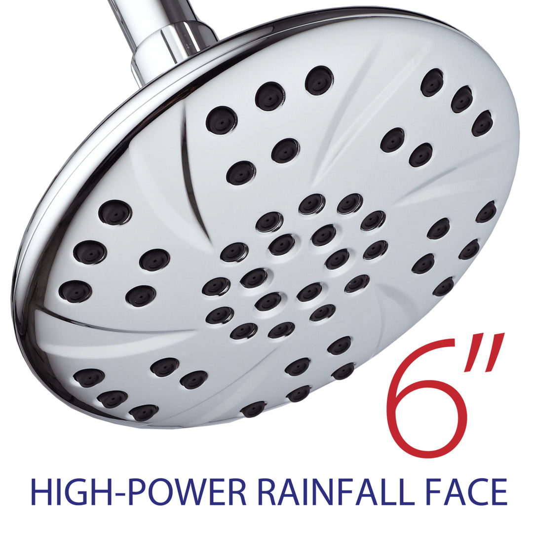 AquaDance High Pressure 6 Inch Rainfall Shower Head Chrome Model 3309 Image 3