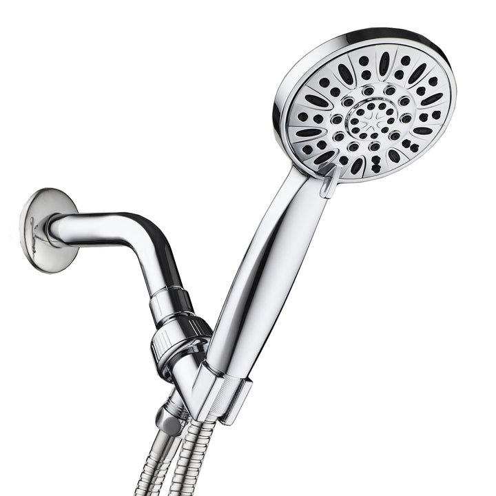 AquaDance 4 Inch Chrome Handheld Shower Head 6 Settings with Hose Model 3316 Image 1