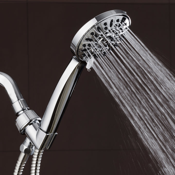 AquaDance 4 Inch Chrome Handheld Shower Head 6 Settings with Hose Model 3316 Image 2