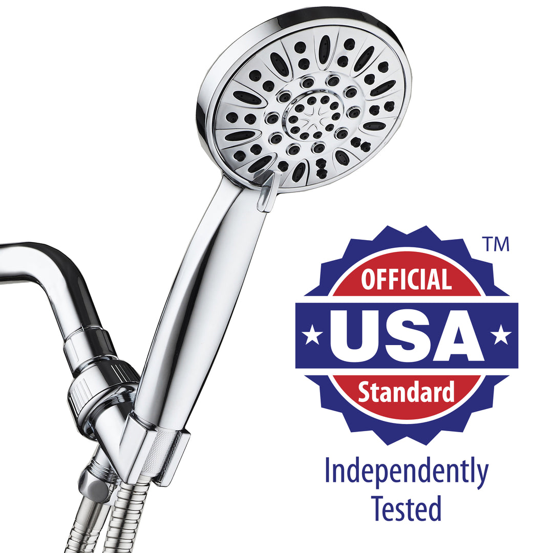 AquaDance 4 Inch Chrome Handheld Shower Head 6 Settings with Hose Model 3316 Image 4