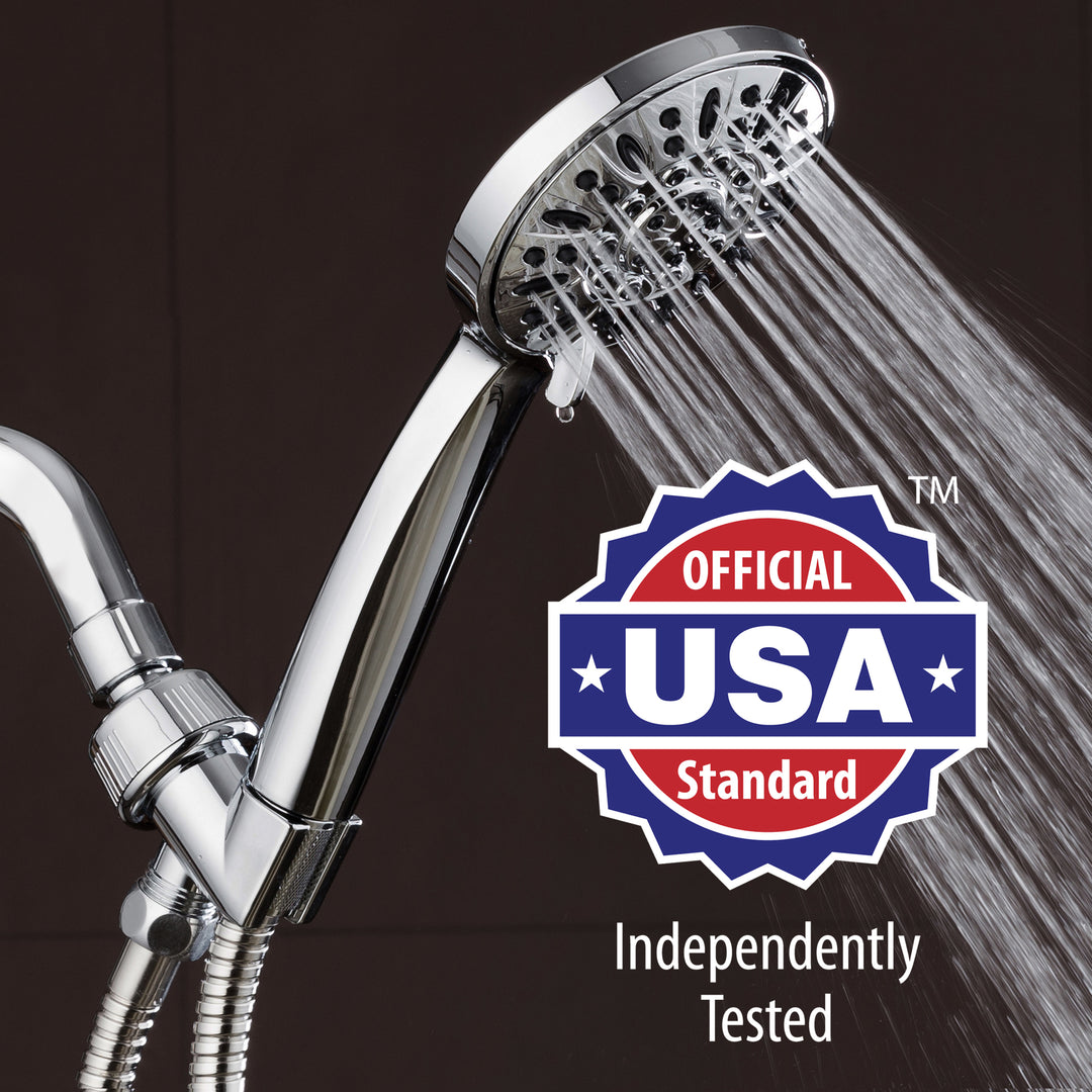 AquaDance 4 Inch Chrome Handheld Shower Head 6 Settings with Hose Model 3316 Image 5