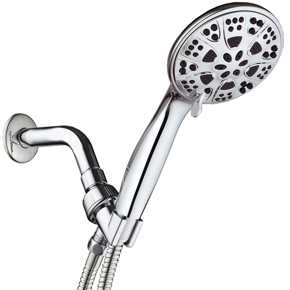 AquaDance High Pressure Hand Held Shower Head Chrome 5 Inch 6 Settings Model 3317 Image 2