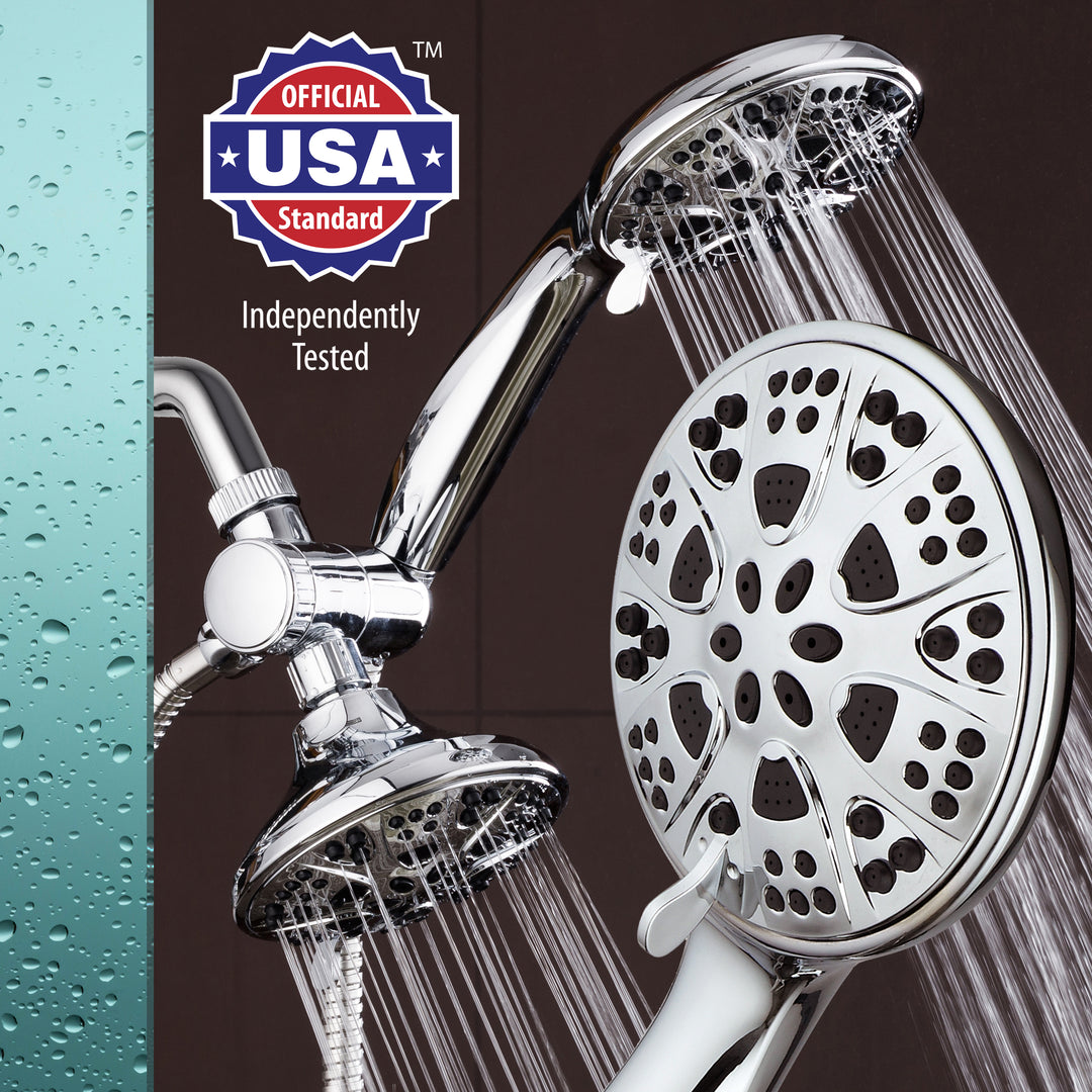 AquaDance 5 inch Chrome Shower Head Handheld Combo High Pressure 3 Way 3324 Image 1