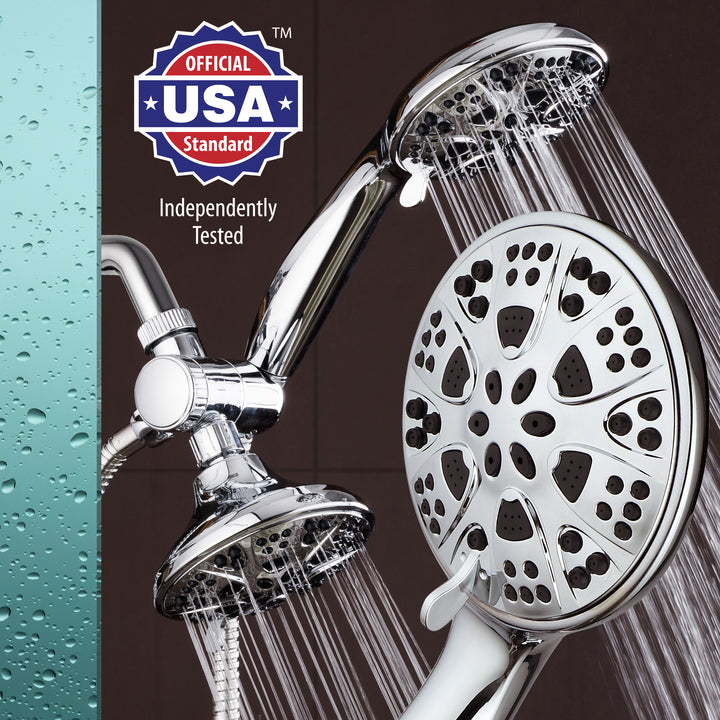 AquaDance 5 inch Chrome Shower Head Handheld Combo High Pressure 3 Way 3324 Image 1