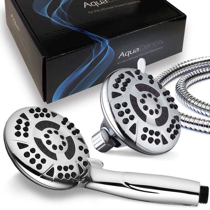 AquaDance 3-Way Shower Combo 4.15 Inch Chrome 6 Settings Handheld Rain Head Image 8