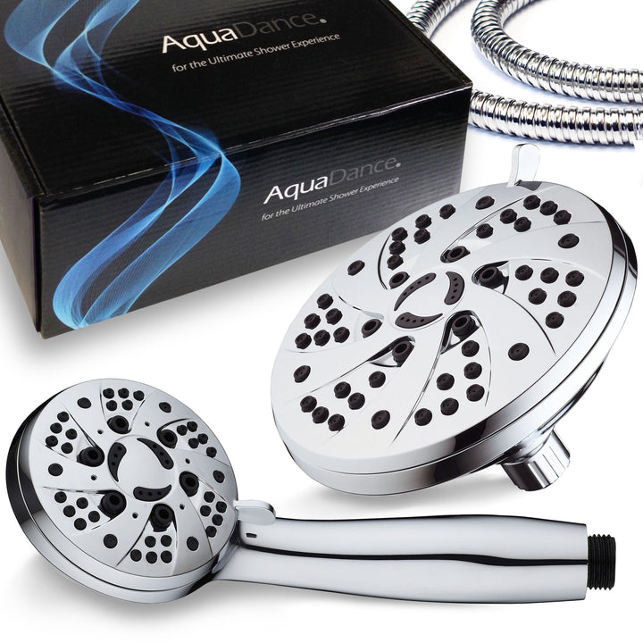 AquaDance 6 Setting Rainfall Shower Head Combo 6 Inch Handheld 3326 Chrome Image 8