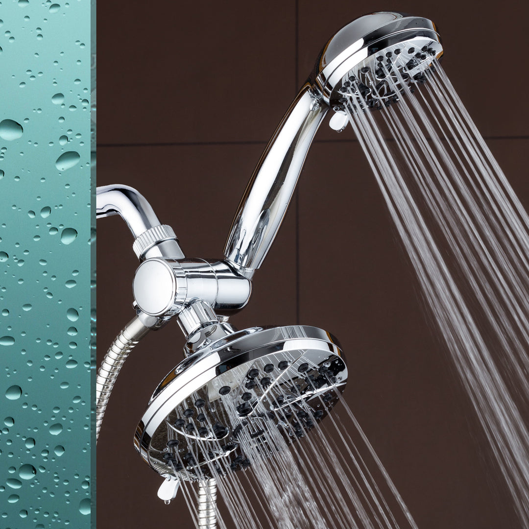 AquaDance 6 Setting Rainfall Shower Head Combo 6 Inch Handheld 3326 Chrome Image 4