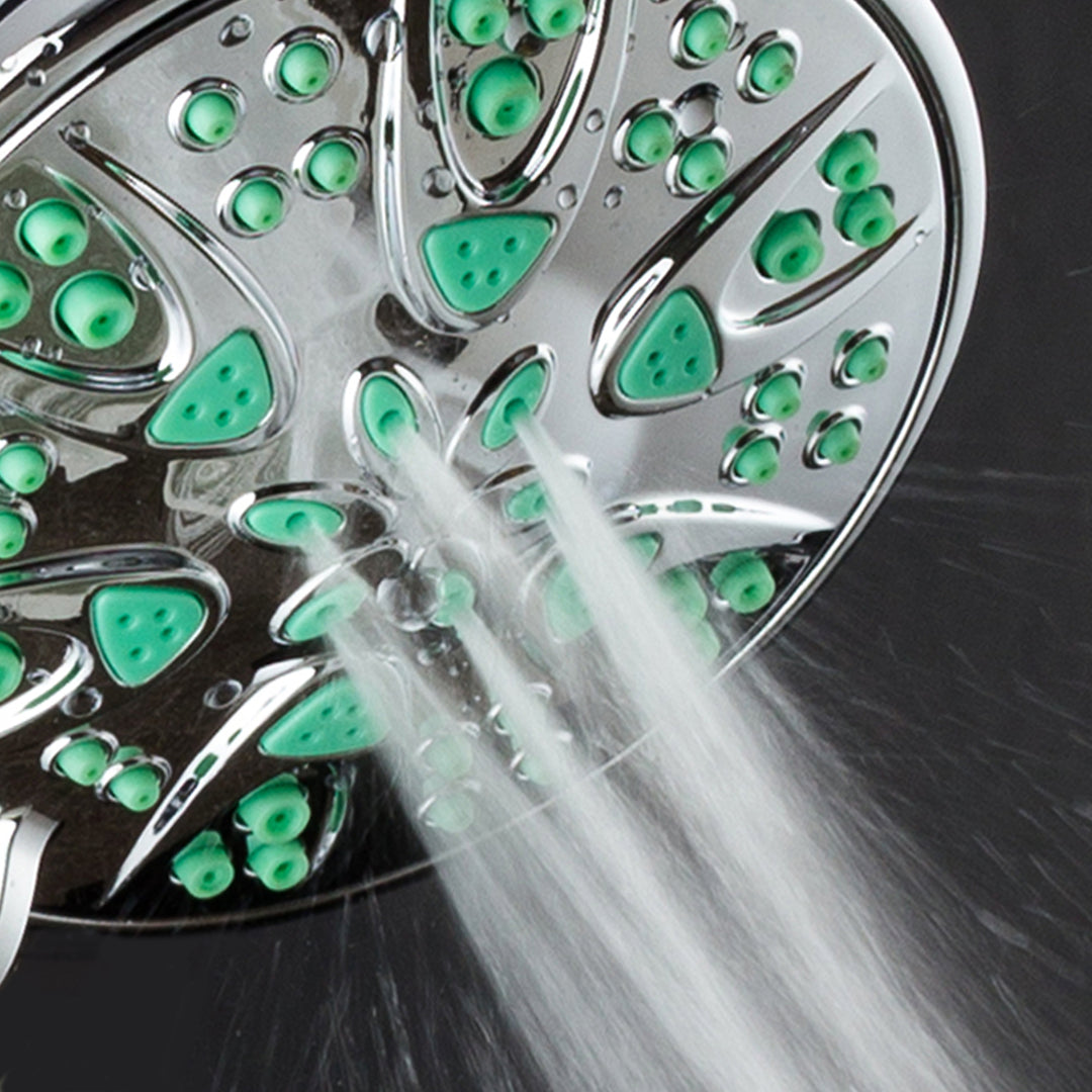 AquaDance Microban Green 4 Inch 6 setting Hand shower Image 4