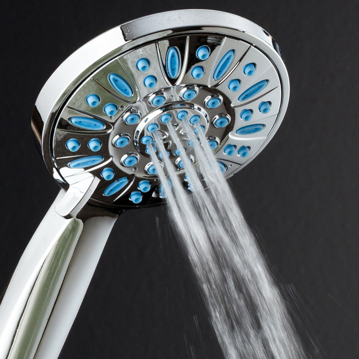 AquaDance Microban Blue 4 Inch 6 setting Hand shower Image 4