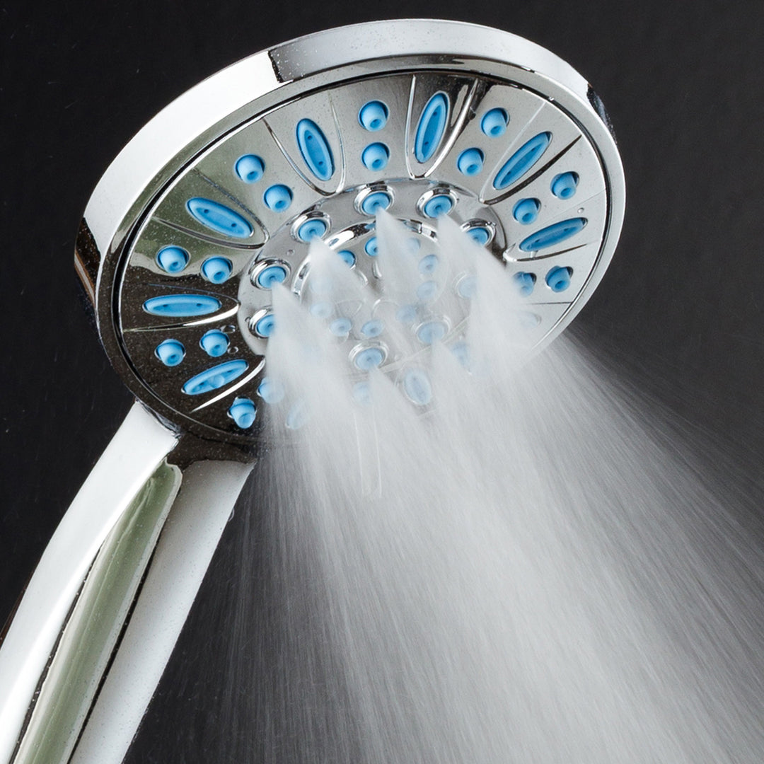 AquaDance Microban Blue 4 Inch 6 setting Hand shower Image 5