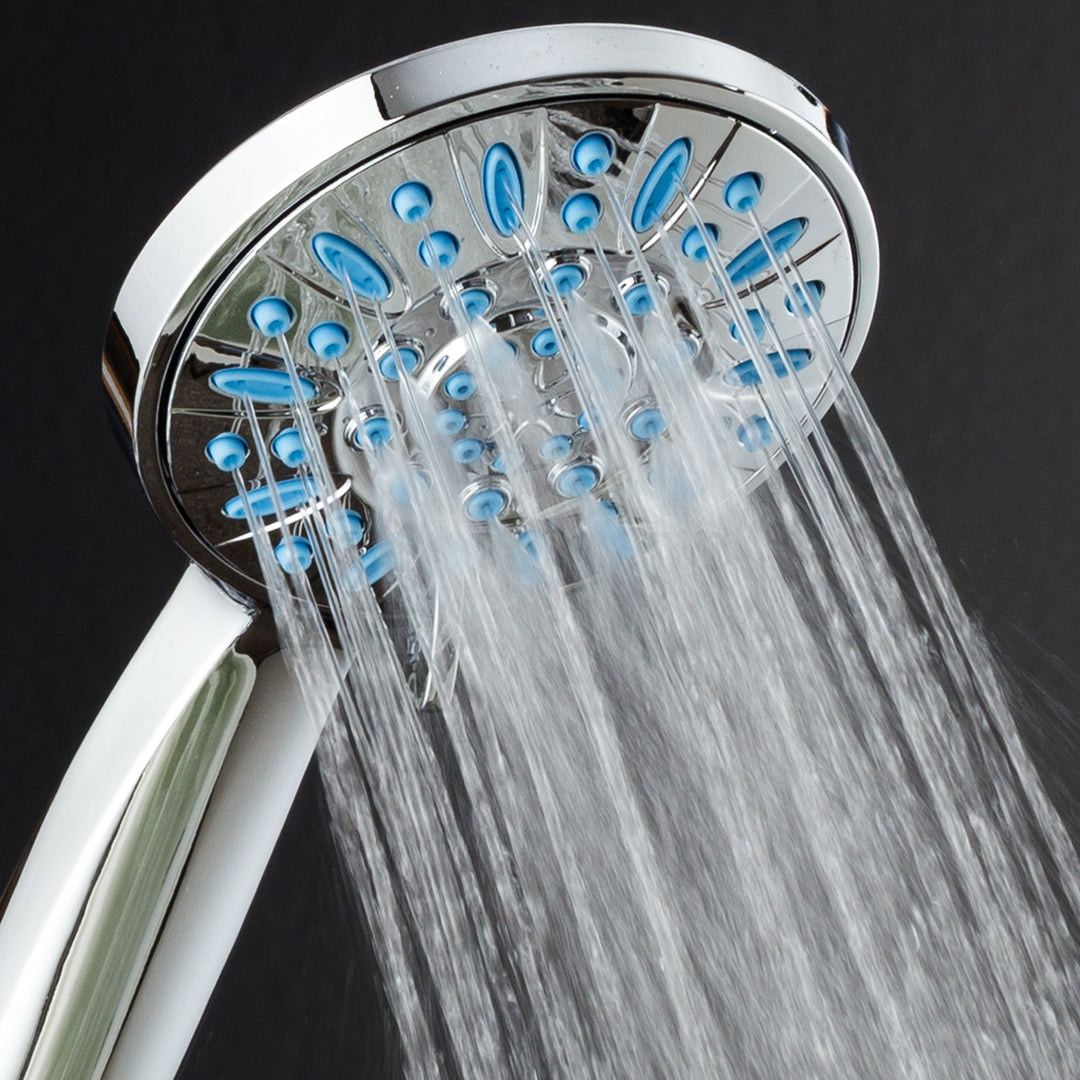 AquaDance Microban Blue 4 Inch 6 setting Hand shower Image 6