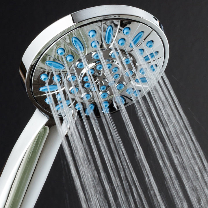 AquaDance Microban Blue 4 Inch 6 setting Hand shower Image 9