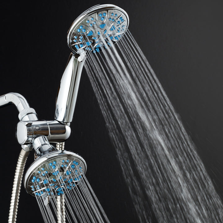 AquaDance Microban Blue 30 Setting 4 inch Shower Combo Image 4