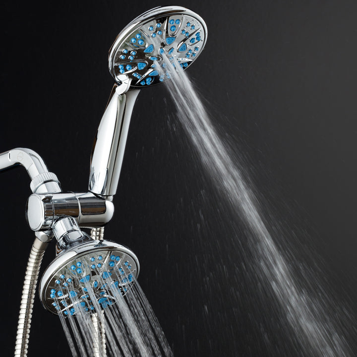 AquaDance Microban Blue 30 Setting 4 inch Shower Combo Image 5