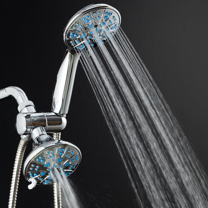 AquaDance Microban Blue 30 Setting 4 inch Shower Combo Image 6