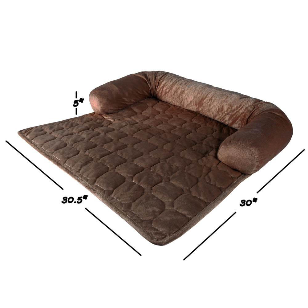 PETMAKER Furniture Protector Cover Bolster Brown 30x30 Waterproof for Pets Image 2