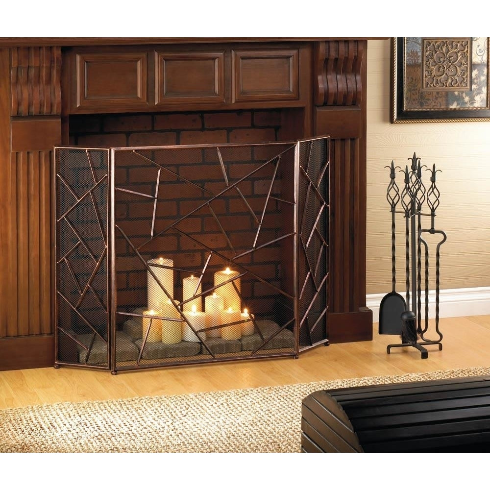 MODERN GEOMETRIC FIREPLACE SCREEN Image 1