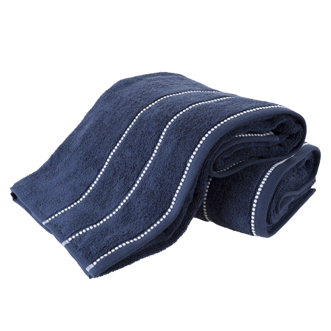 Luxurious Navy Cotton Bath Towel Set 34x68 Inch Quick Dry 2 Piece 100% Plush Image 3