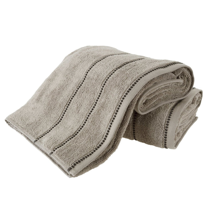 Lavish Home Cotton Bath Towel Set 34x68 Inch Taupe 100% Plush Quick Dry 2 Piece Image 3