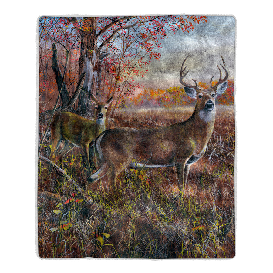 Fluffy Plush Throw Blanket 50 x 60 Inch - Deer Print Lightweight Hypoallergenic Bed or Couch Soft Plush Image 1