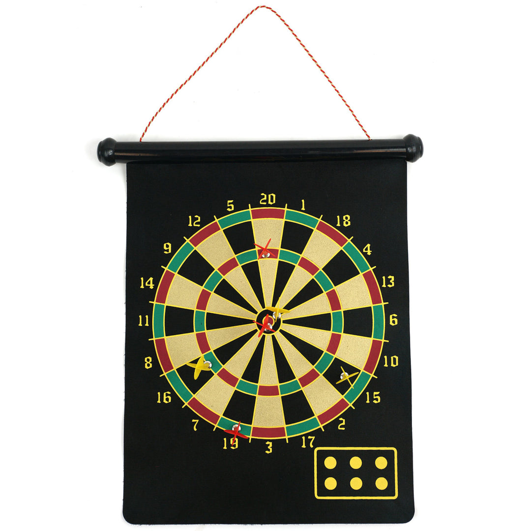 Magnetic Roll-up Dart Board Target Game 17x14 Inch with 6 Darts Portable Hang Image 2