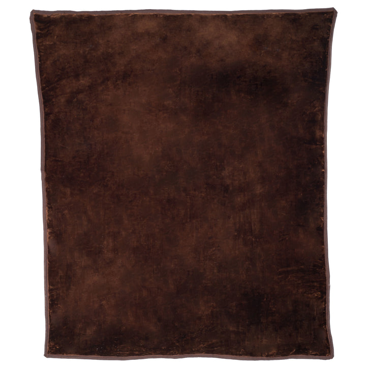Super Fuzzy Soft Heavy Thick Plush Mink Blanket 8 pound - Coffee Image 4