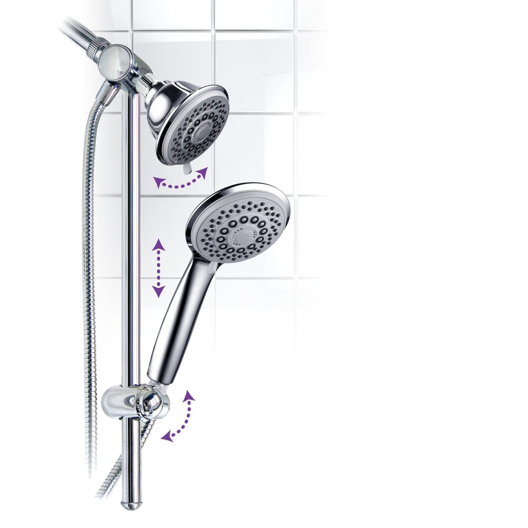 HotelSpa Adjustable 30-Setting Hand Shower and Shower Head Combo Image 3