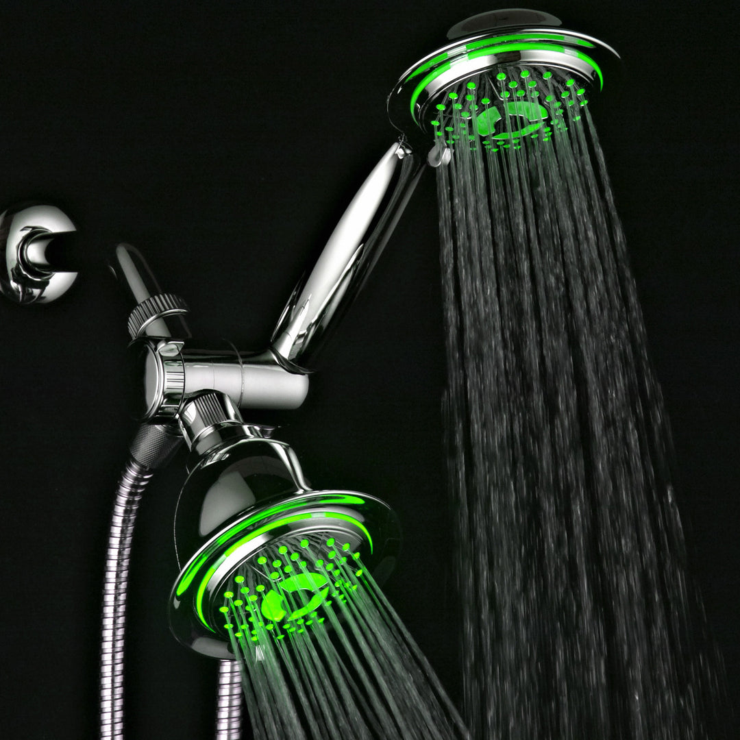 PowerSpa LED Shower System Chrome 3-Way Twin with Air Turbo Pressure Boost Image 3